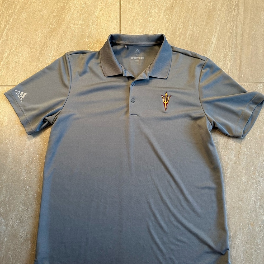 M - ASU Adidas Men's Gray Polo Shirt